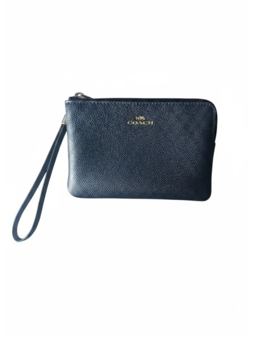 Coach Navy Blue Leather Wristlet One Size